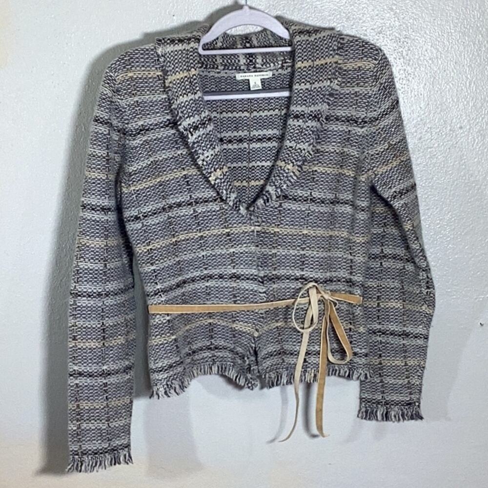 Banana Republic Marled Wool Angora Clasp Front Cardigan Sweater Small SoftKnit